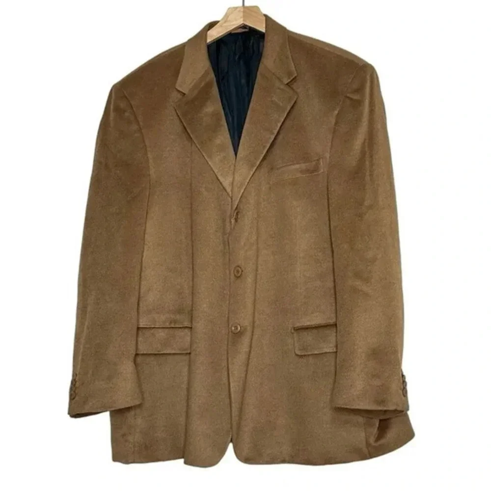 Disegno Collezione Sport Coat 50R Camel Brown Wool Cashmere Feel 3-Button Blazer